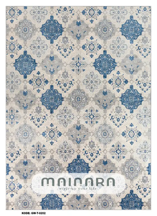 Karpet Tradisional (GW-T-0202) - Grey, Blue