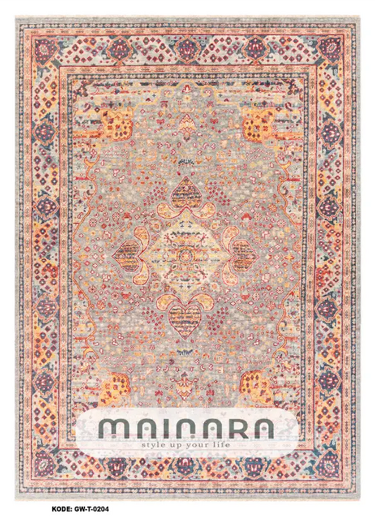 Karpet Tradisional (GW-T-0204) - Grey, Orange
