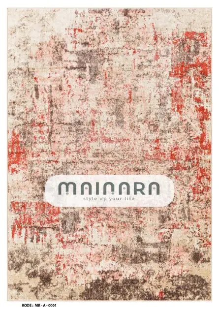 Karpet Abstrak (MR-A-0001) - Red,Cream,Brown