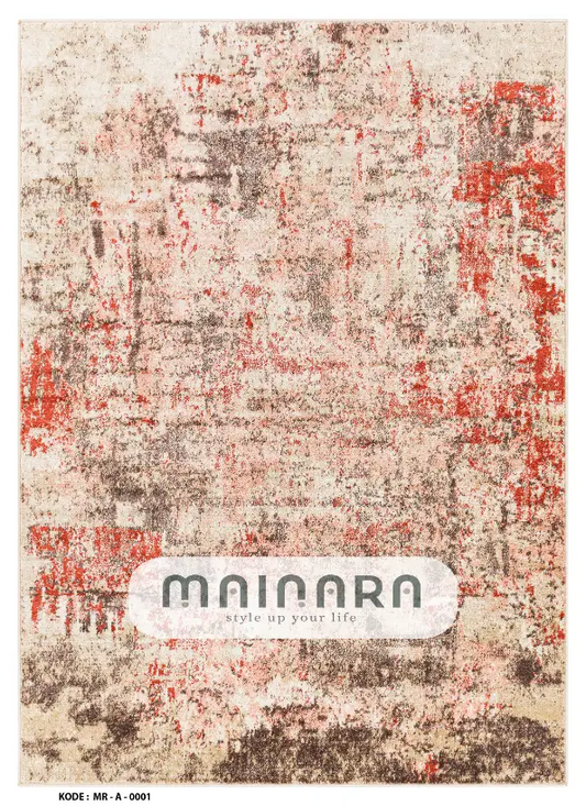 Karpet Abstrak (MR-A-0001) - Red,Cream,Brown
