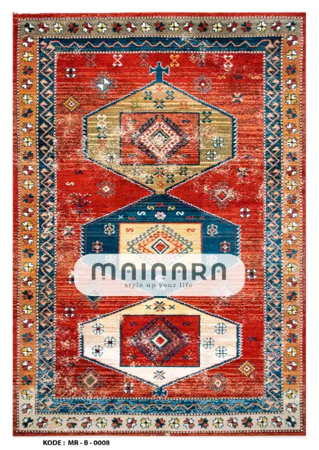 Karpet Bohemian (MR-B-0008) - Red,Orange,Blue,White,Brown