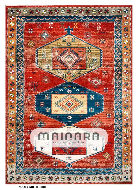 Karpet Bohemian (MR-B-0008) - Red,Orange,Blue,White,Brown