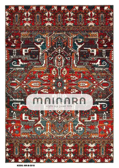 Karpet Bohemian (MR-B-0018) - Red,Grey,Brown,Orange,Emerald