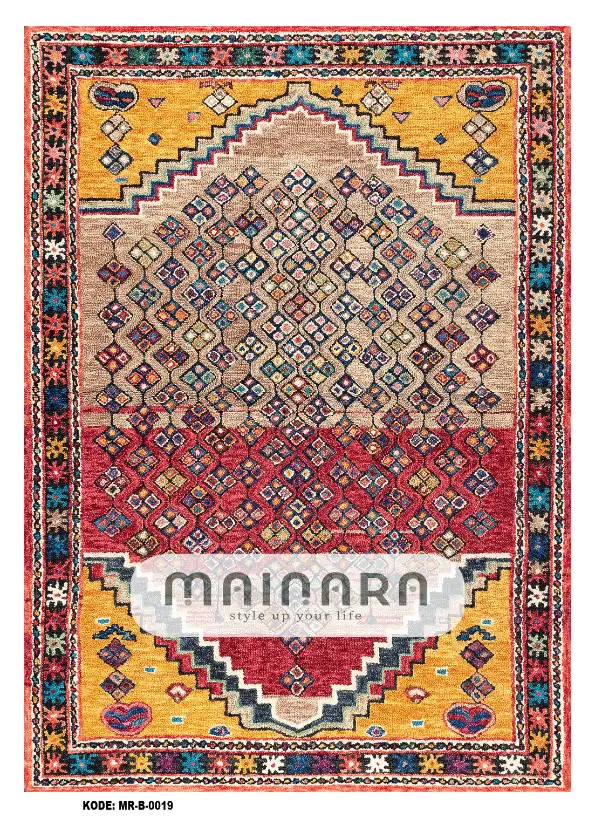 Karpet Bohemian (MR-B-0019) - Red,Orange,Blue