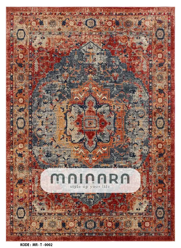 Karpet Tradisional (MR-T-0002) - Maroon,Red,Brick,Grey