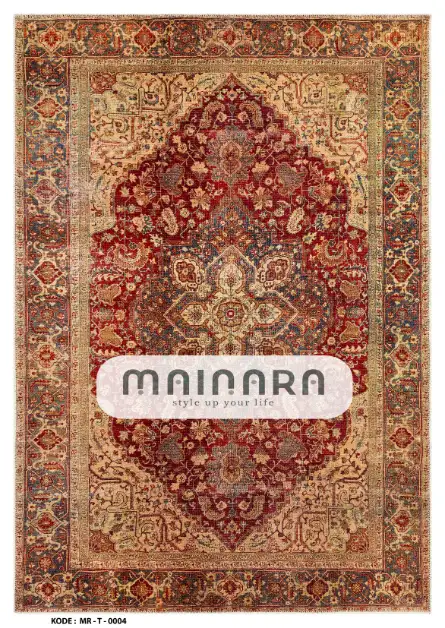 Karpet Tradisional (MR-T-0004) - Red,Brown,Gold