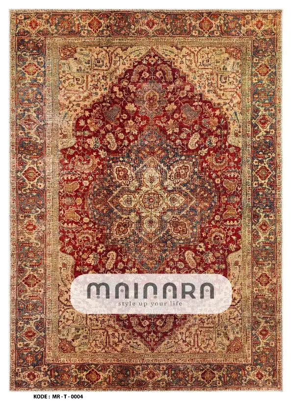 Karpet Tradisional (MR-T-0004) - Red,Brown,Gold