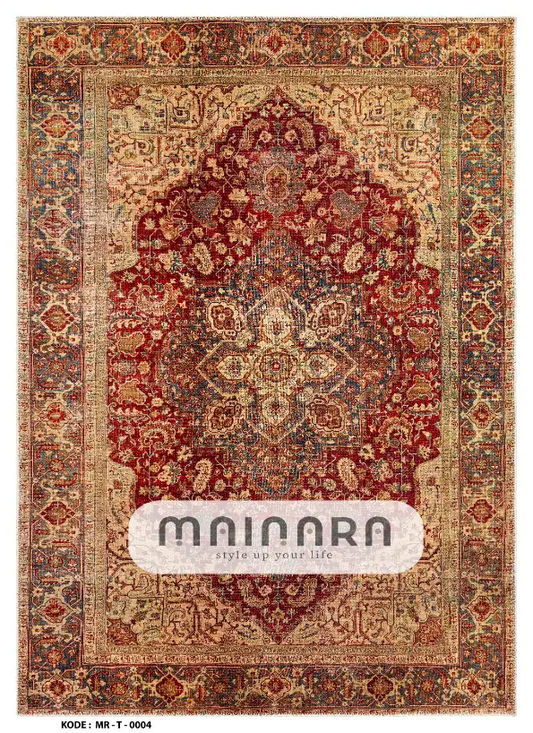 Karpet Tradisional (MR-T-0004) - Red,Brown,Gold