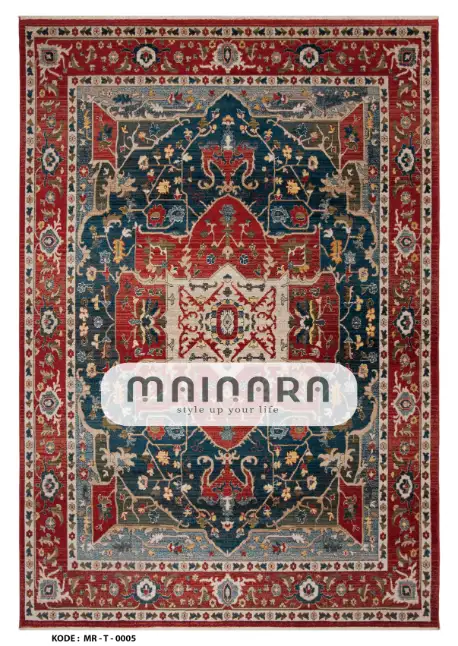 Karpet Tradisional (MR-T-0005) - Red,Green,Grey,Orange