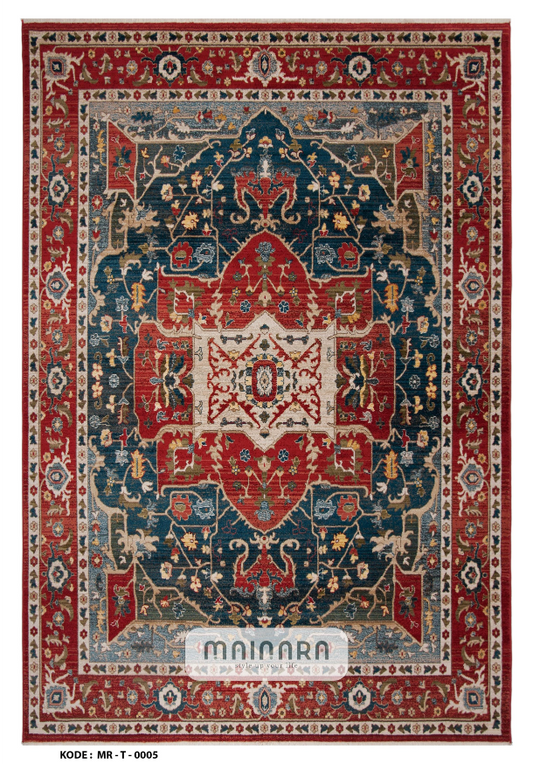Karpet Tradisional (MR-T-0005) - Red,Green,Grey,Orange