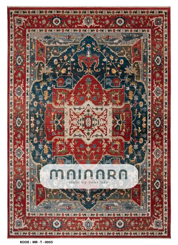 Karpet Tradisional (MR-T-0005) - Red,Green,Grey,Orange