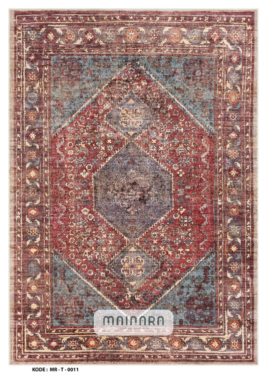 Karpet Tradisional (MR-T-0011) - Red,Brown,Blue