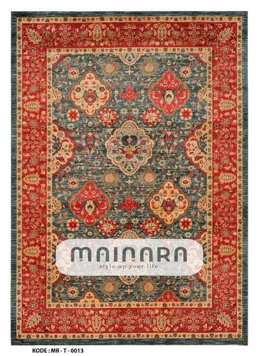 Karpet Tradisional (MR-T-0013) - Red,Green,Grey