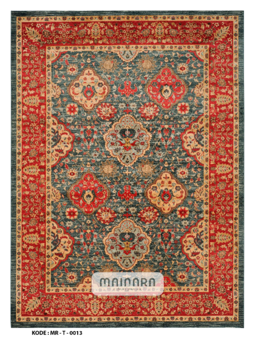 Karpet Tradisional (MR-T-0013) - Red,Green,Grey