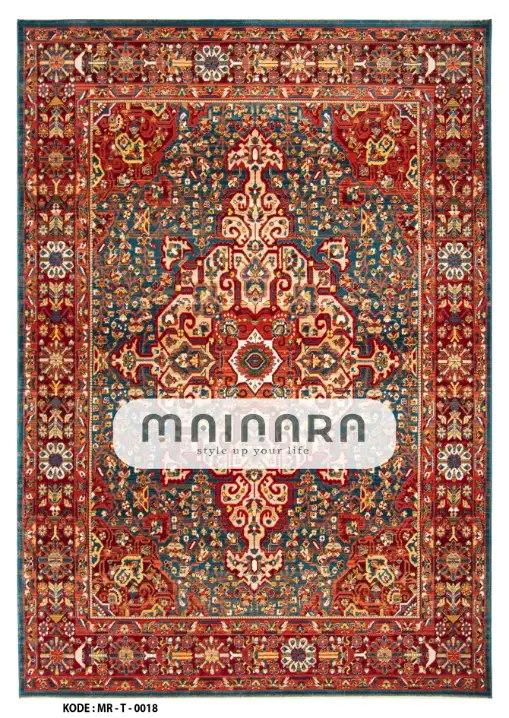Karpet Tradisional (MR-T-0018) - Red,Orange,Emerald