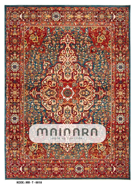 Karpet Tradisional (MR-T-0018) - Red,Orange,Emerald