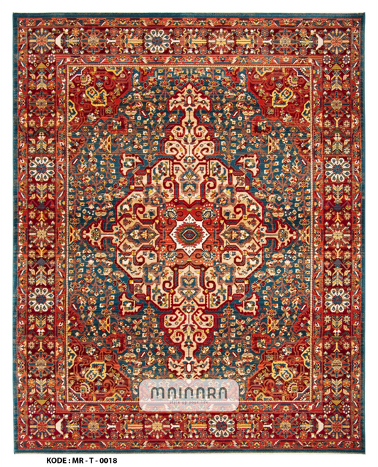 Karpet Tradisional (MR-T-0018) - Red,Orange,Emerald