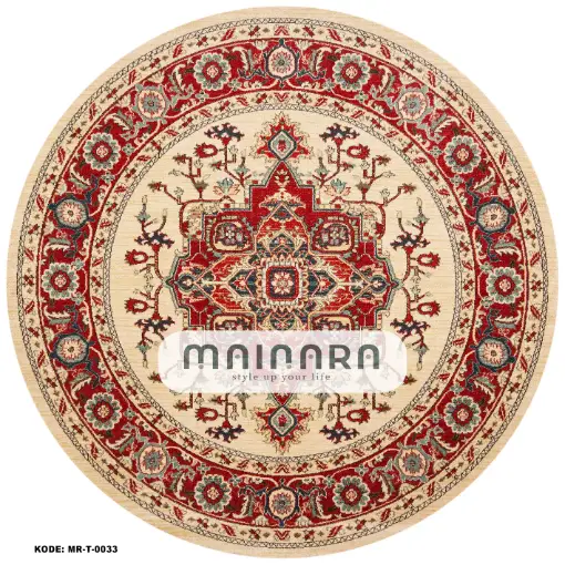 Karpet Tradisional (MR-T-0033) - Red,Cream