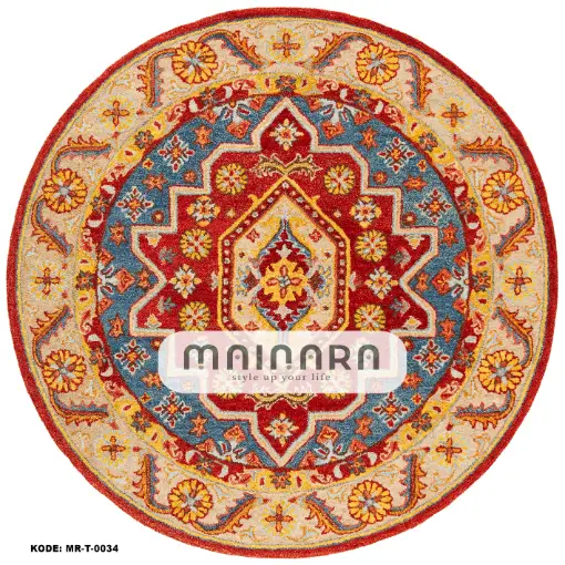 Karpet Tradisional (MR-T-0034) - Red,Cream