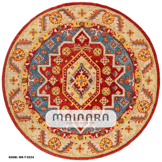 Karpet Tradisional (MR-T-0034) - Red,Cream