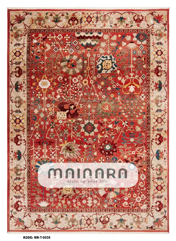 Karpet Tradisional (MR-T-0035) - Red,Orange