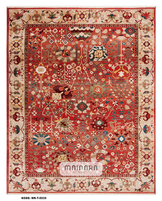 Karpet Tradisional (MR-T-0035) - Red,Orange