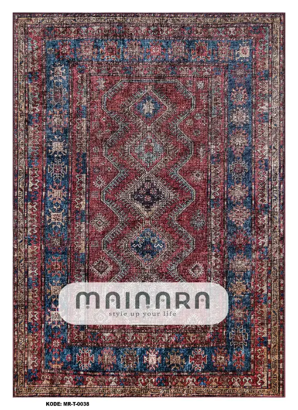 Karpet Tradisional (MR-T-0038) - Red,blue,brown