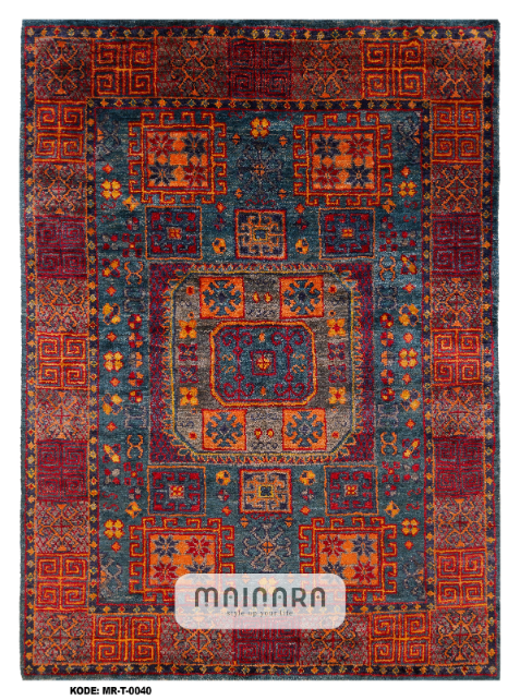 Karpet Tradisional (MR-T-0040) - Red,Maroon,Orange,Brown