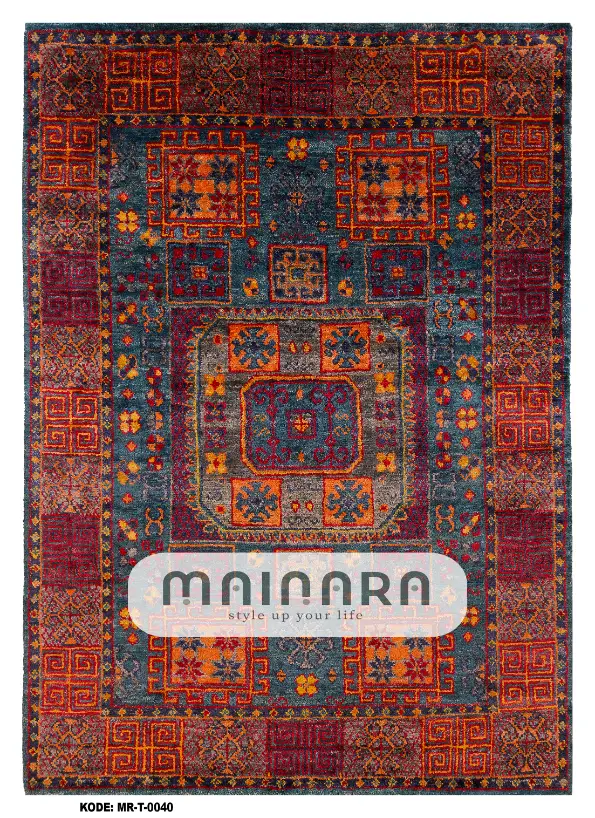 Karpet Tradisional (MR-T-0040) - Red,Maroon,Orange,Brown