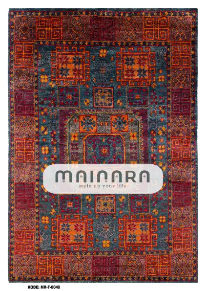 Karpet Tradisional (MR-T-0040) - Red,Maroon,Orange,Brown