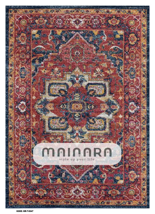 Karpet Tradisional (MR-T-0047) - Red, Navy, Purple