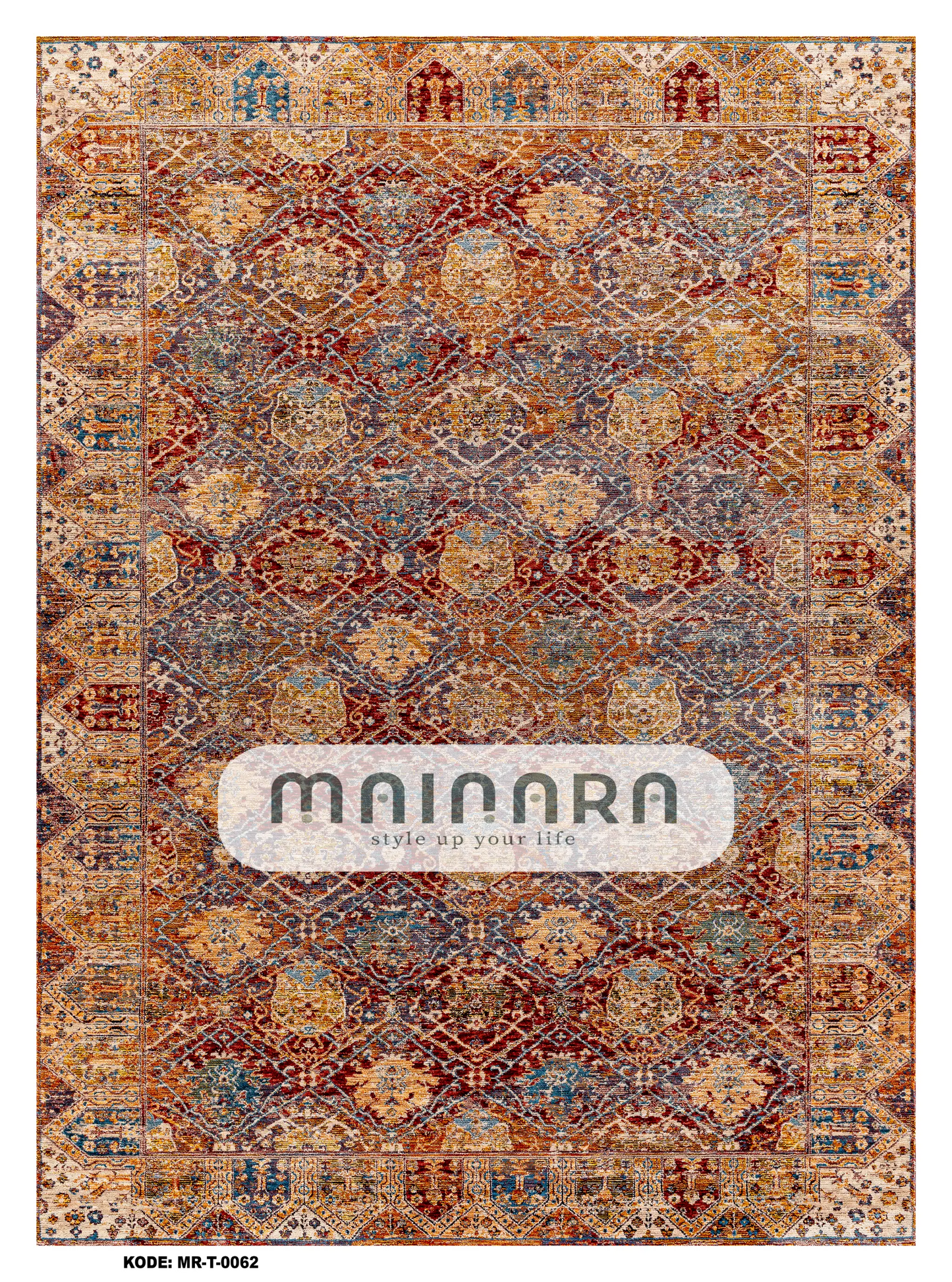 Karpet Tradisional (MR-T-0062) - Red,Blue,Orange