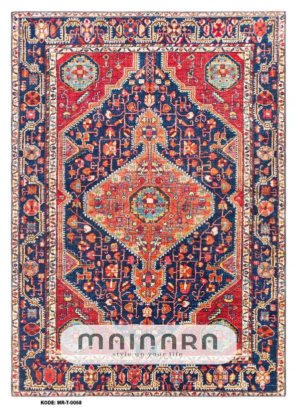 Karpet Tradisional (MR-T-0068) - Red, Navy