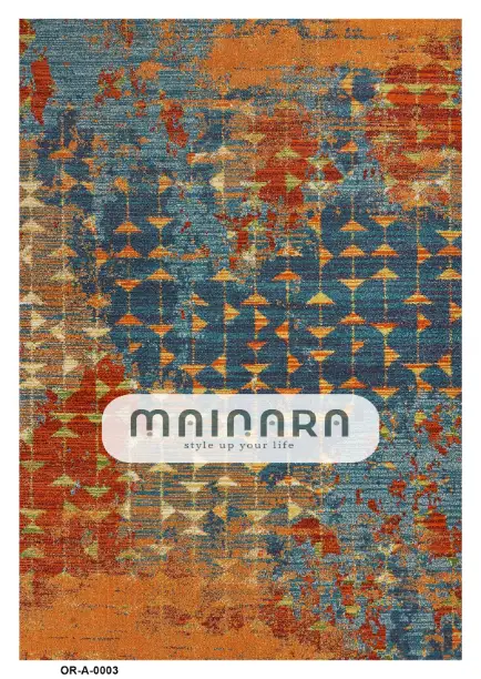Karpet Abstrak (OR-A-0003) - Orange,Blue