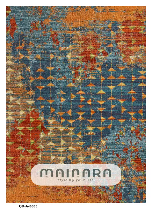Karpet Abstrak (OR-A-0003) - Orange,Blue