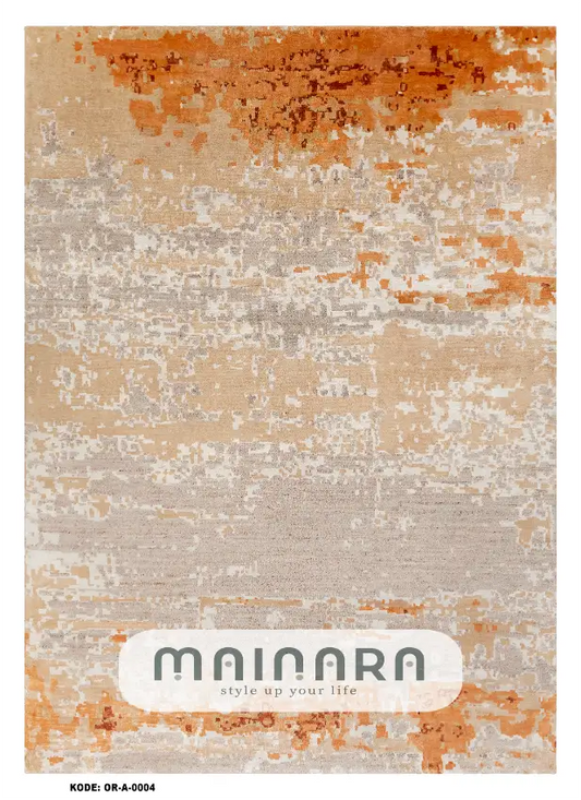 Karpet Abstrak (OR-A-0004) - Orange,Cream