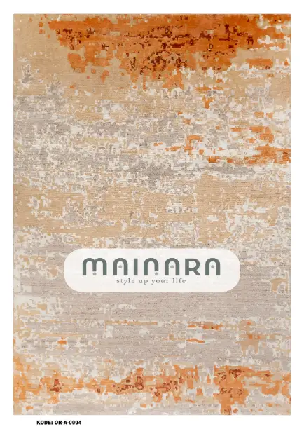 Karpet Abstrak (OR-A-0004) - Orange,Cream