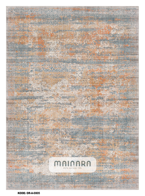 Karpet Abstrak (OR-A-0005) - Orange,Grey