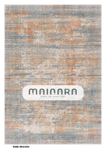 Karpet Abstrak (OR-A-0005) - Orange,Grey