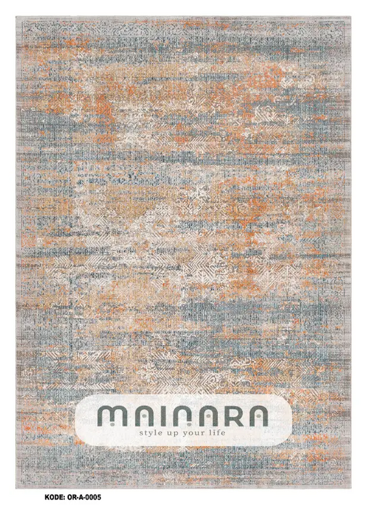 Karpet Abstrak (OR-A-0005) - Orange,Grey