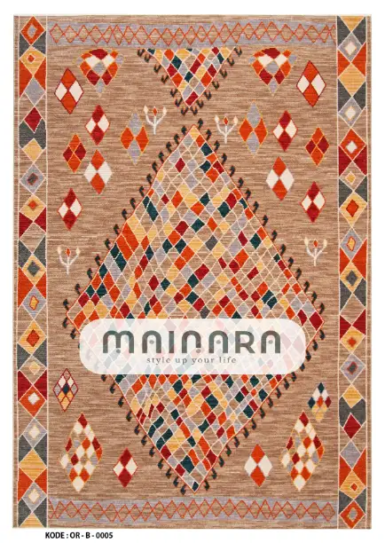 Karpet Bohemian (OR-B-0005) - Orange,Brown