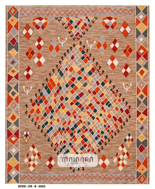 Karpet Bohemian (OR-B-0005) - Orange,Brown