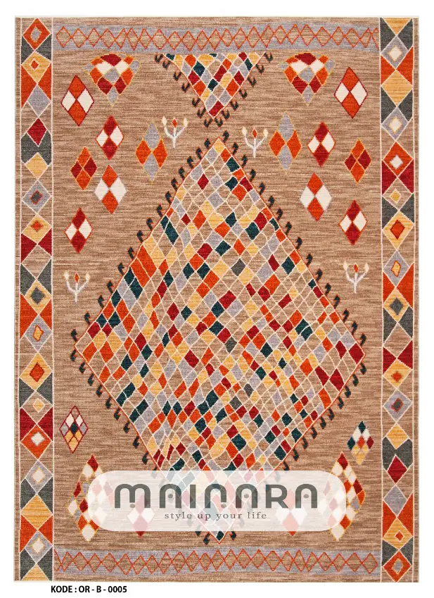 Karpet Bohemian (OR-B-0005) - Orange,Brown
