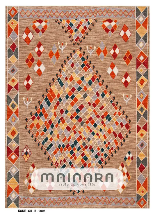 Karpet Bohemian (OR-B-0005) - Orange,Brown
