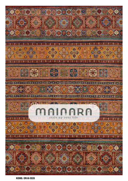 Karpet Bohemian (OR-B-0026) - Orange,Maroon