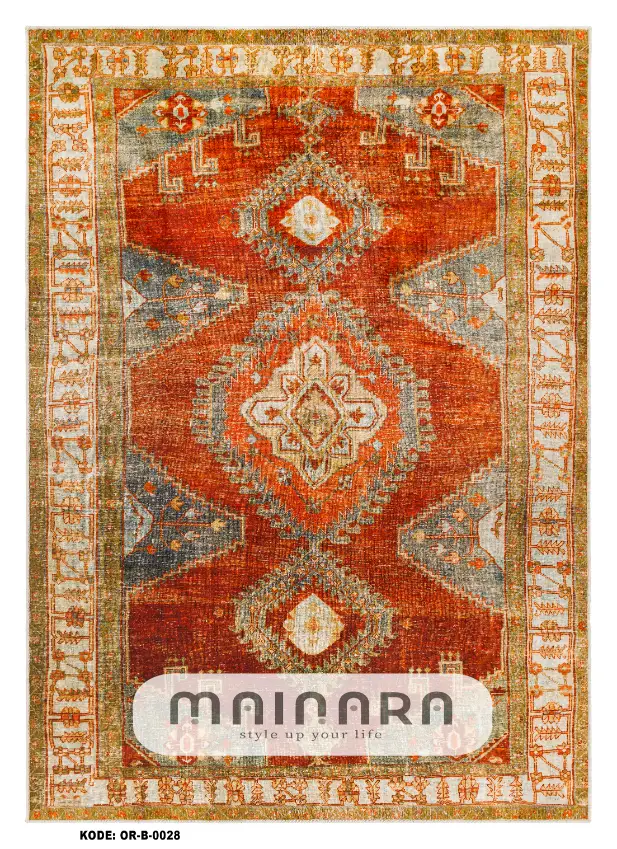 Karpet Bohemian (OR-B-0028) - Orange,Brown
