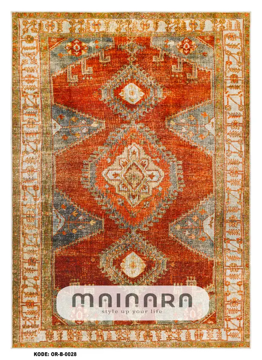 Karpet Bohemian (OR-B-0028) - Orange,Brown