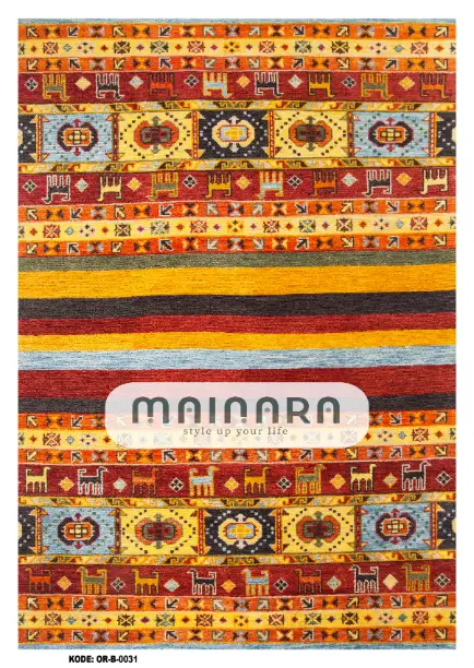 Karpet Bohemian (OR-B-0031) - Orange,Yellow,Red,Brown,Grey