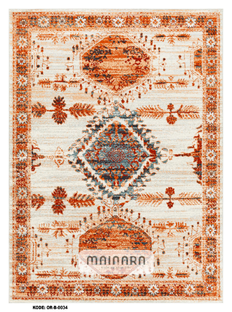 Karpet Bohemian (OR-B-0034) - Orange,Blue