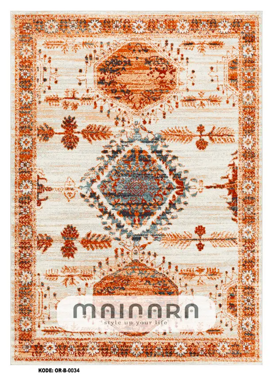 Karpet Bohemian (OR-B-0034) - Orange,Blue